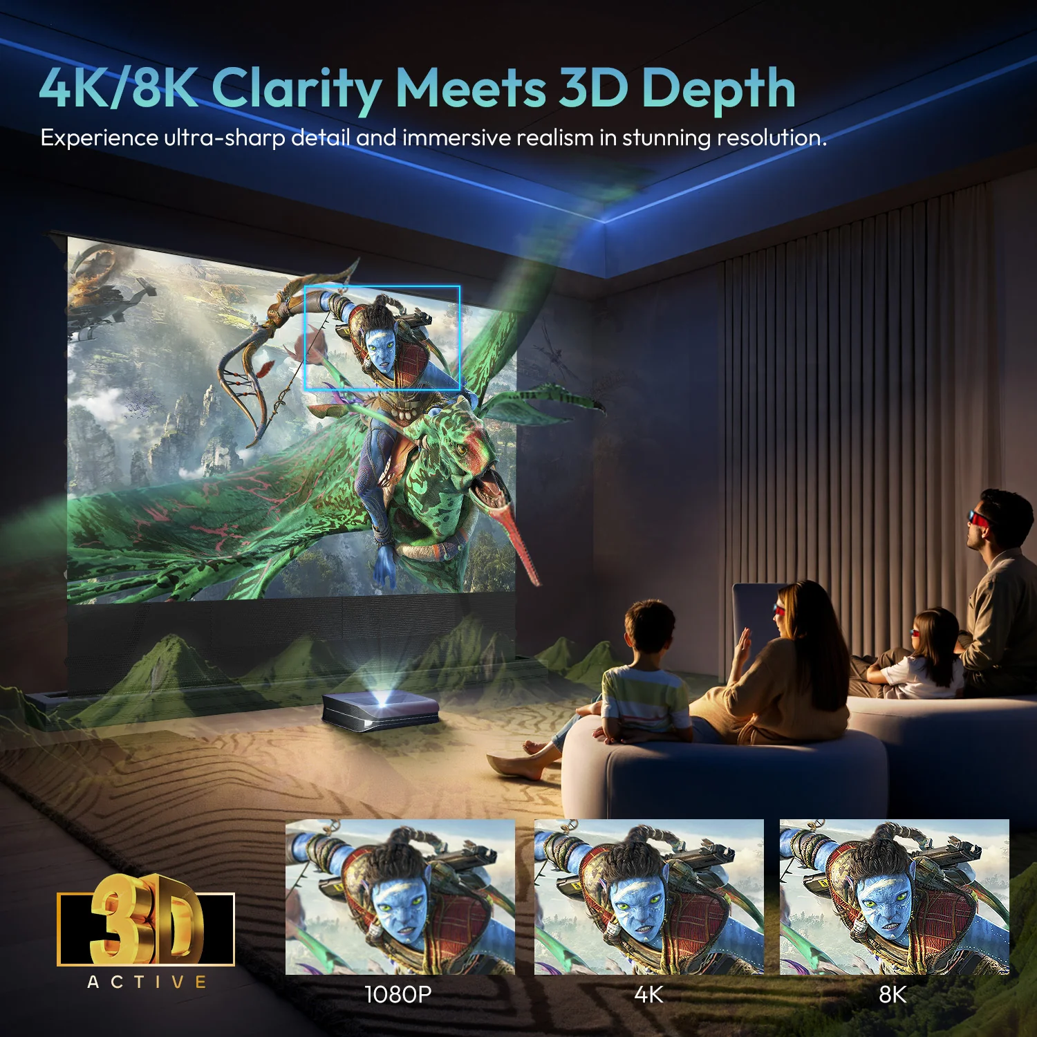 120'' NothingProjector PET Crystal Classic 85% ALR Motorized Floor Rising Screen For UST Projector (AU) - Image 5