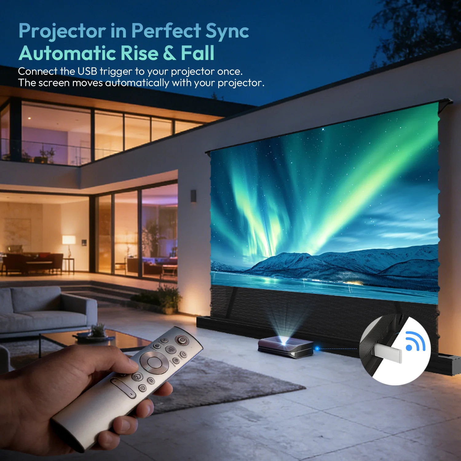 120'' NothingProjector PET Crystal Classic 85% ALR Motorized Floor Rising Screen For UST Projector (AU) - Image 8
