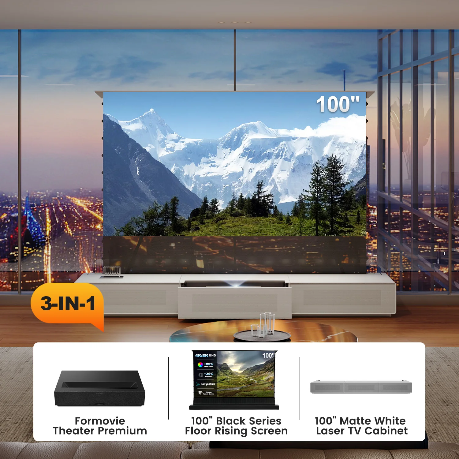 (Bundle) Formovie Theater Premium + Black Series Motorized ALR Screen + Laser TV Cabinet (Pre-Assembled) - Image 17