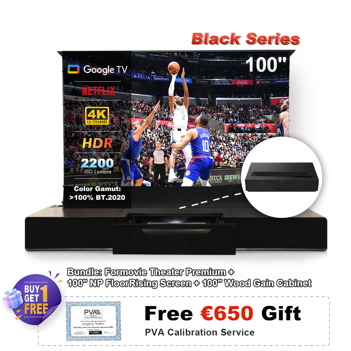 (Bundle) Formovie Theater Premium + Black Series Motorized ALR Screen + Laser TV Cabinet (Pre-Assembled) - Image 30