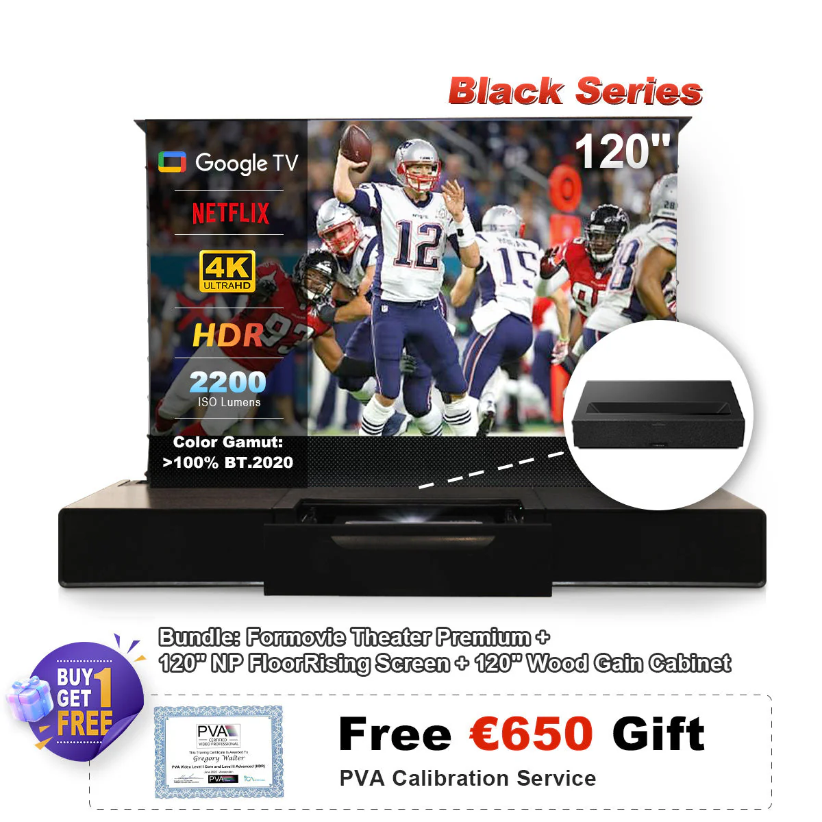 (Bundle) Formovie Theater Premium + Black Series Motorized ALR Screen + Laser TV Cabinet (Pre-Assembled) - Image 31