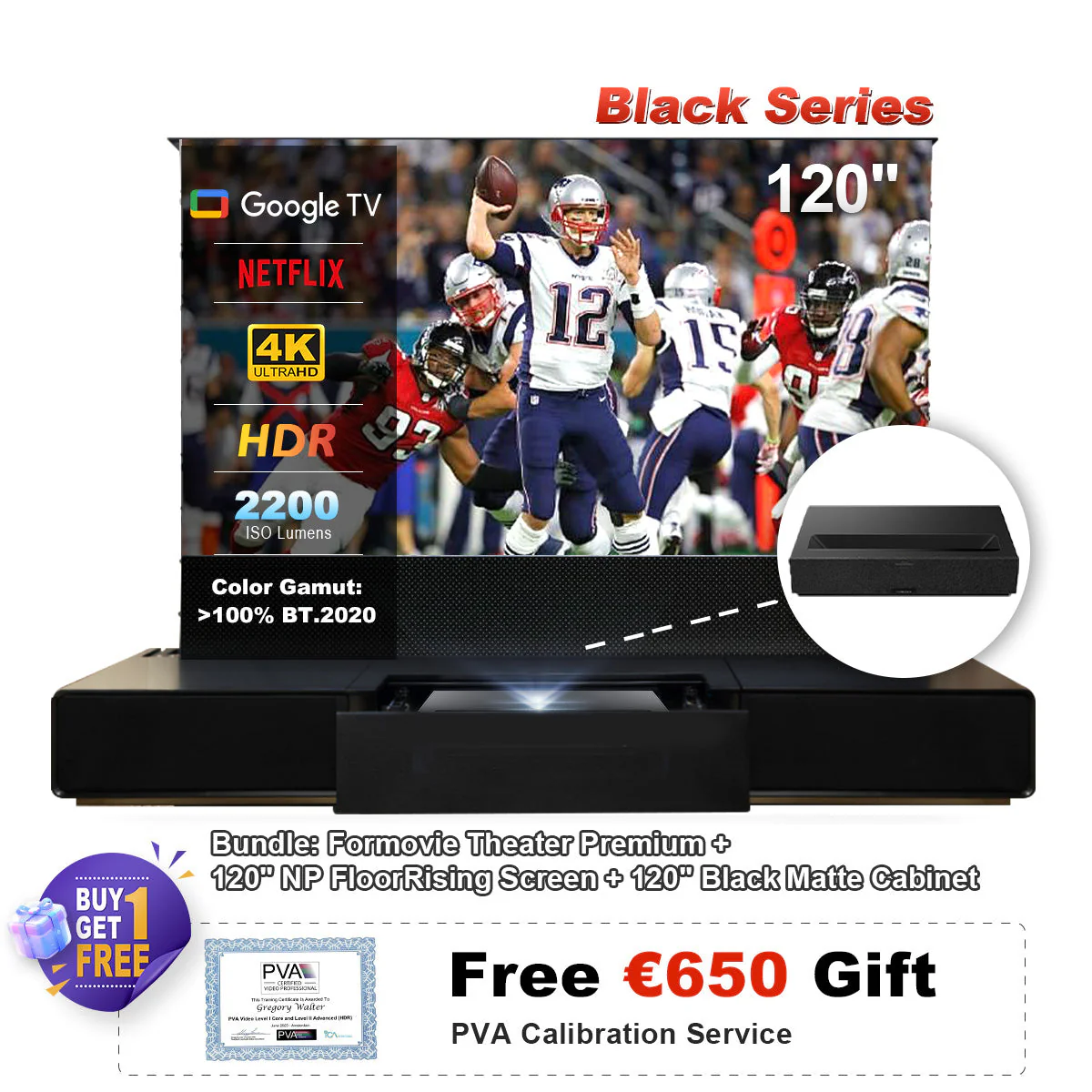 (Bundle) Formovie Theater Premium + Black Series Motorized ALR Screen + Laser TV Cabinet (Pre-Assembled) - Image 33