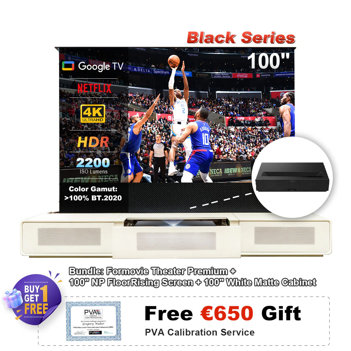 (Bundle) Formovie Theater Premium + Black Series Motorized ALR Screen + Laser TV Cabinet (Pre-Assembled) - Image 34