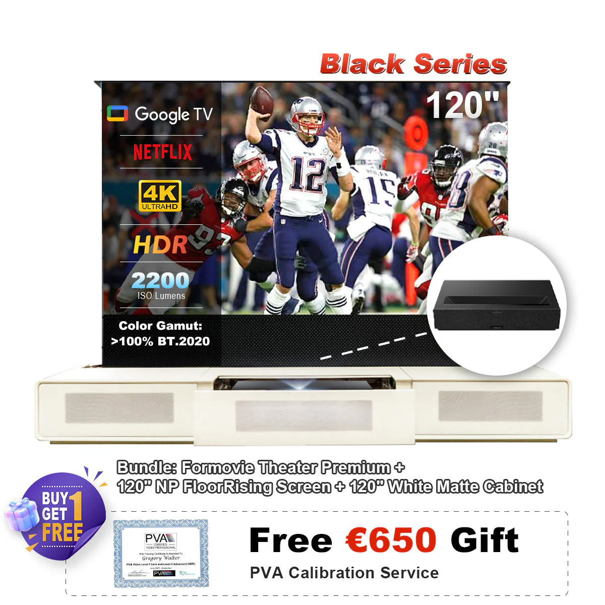 (Bundle) Formovie Theater Premium + Black Series Motorized ALR Screen + Laser TV Cabinet (Pre-Assembled) - Image 35