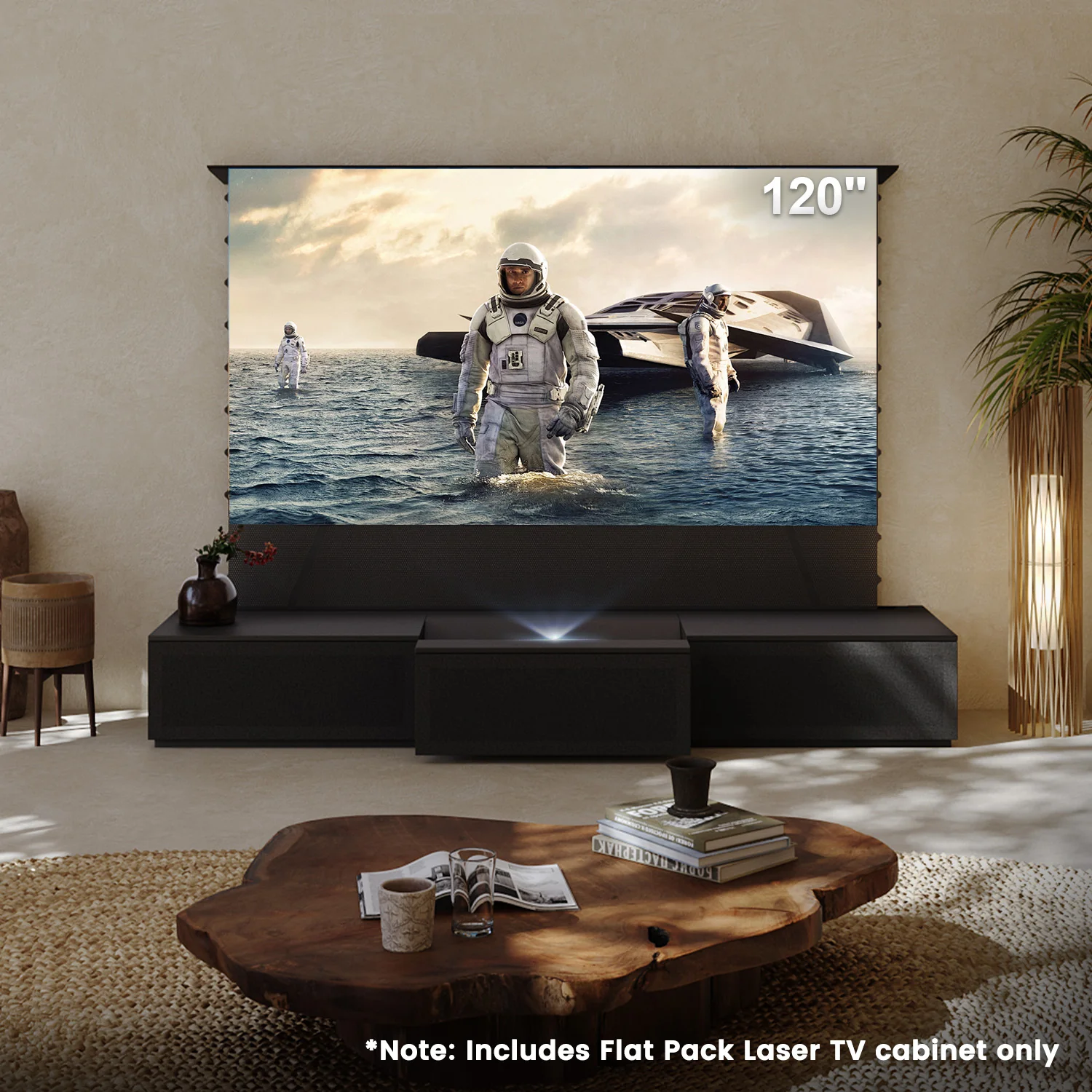 100"-120" Shore Black Motorized Laser TV Flat Pack Cabinet - Image 23