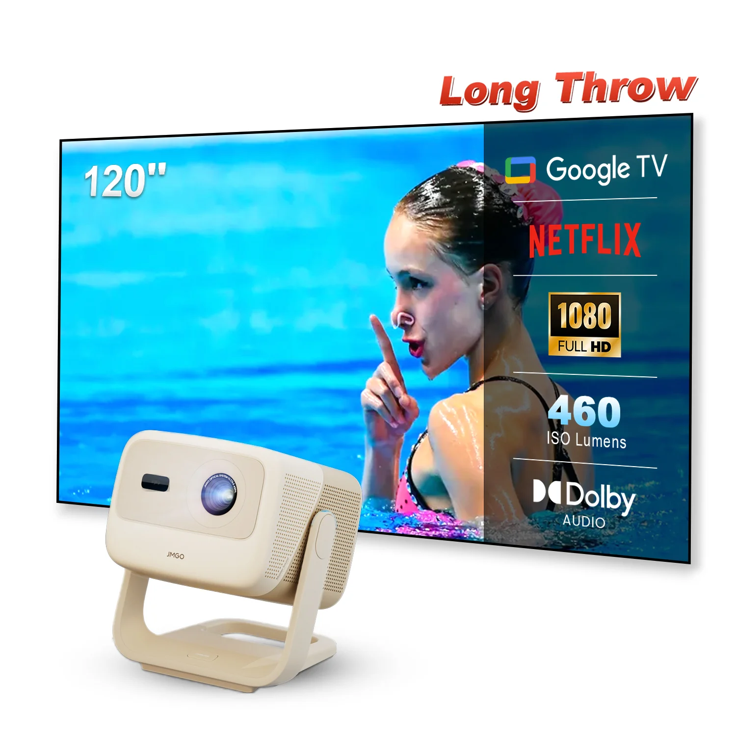 JMGO N1S Nano Long Throw LED Google TV Projector 460 ISO Lumens - Image 11