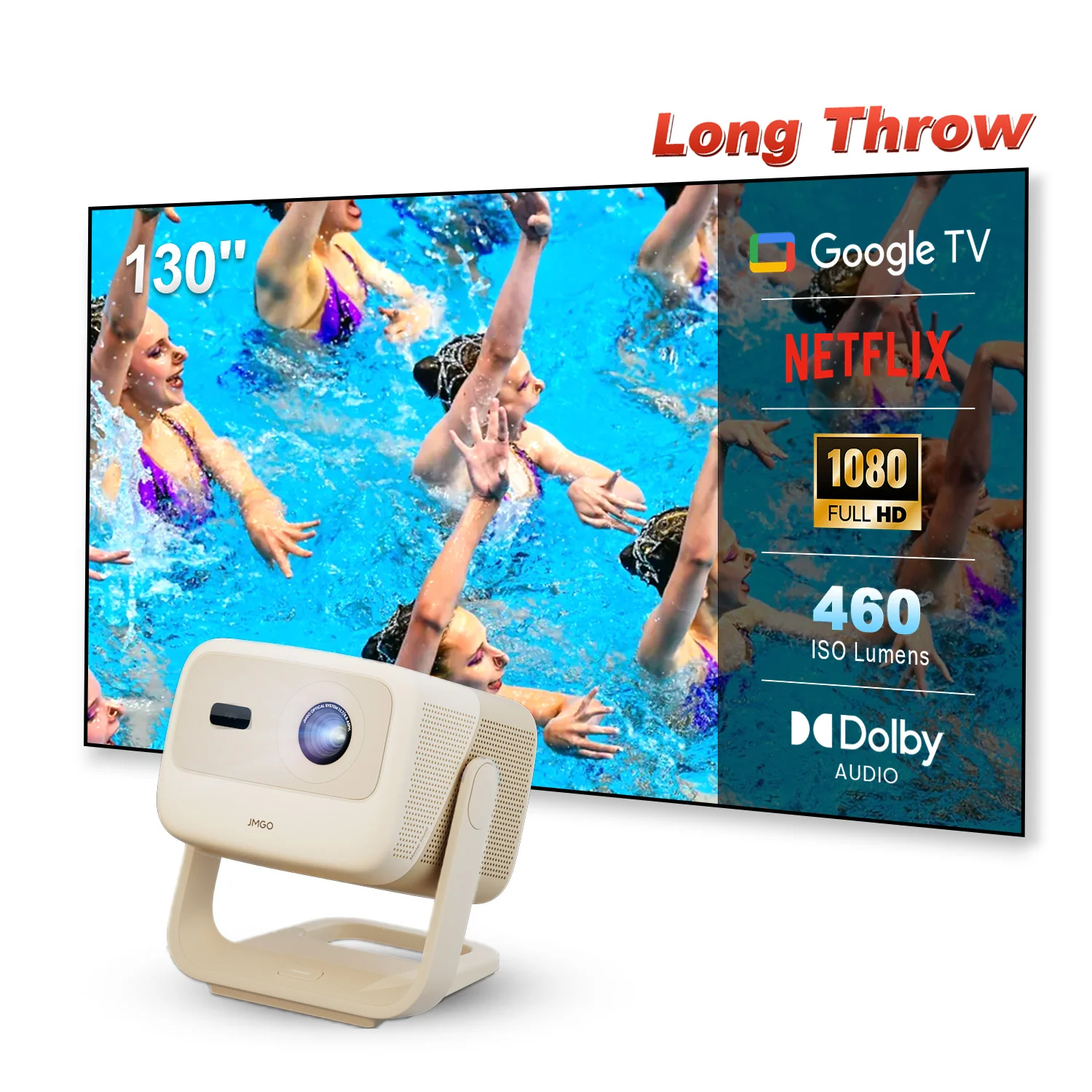 JMGO N1S Nano Long Throw LED Google TV Projector 460 ISO Lumens - Image 12