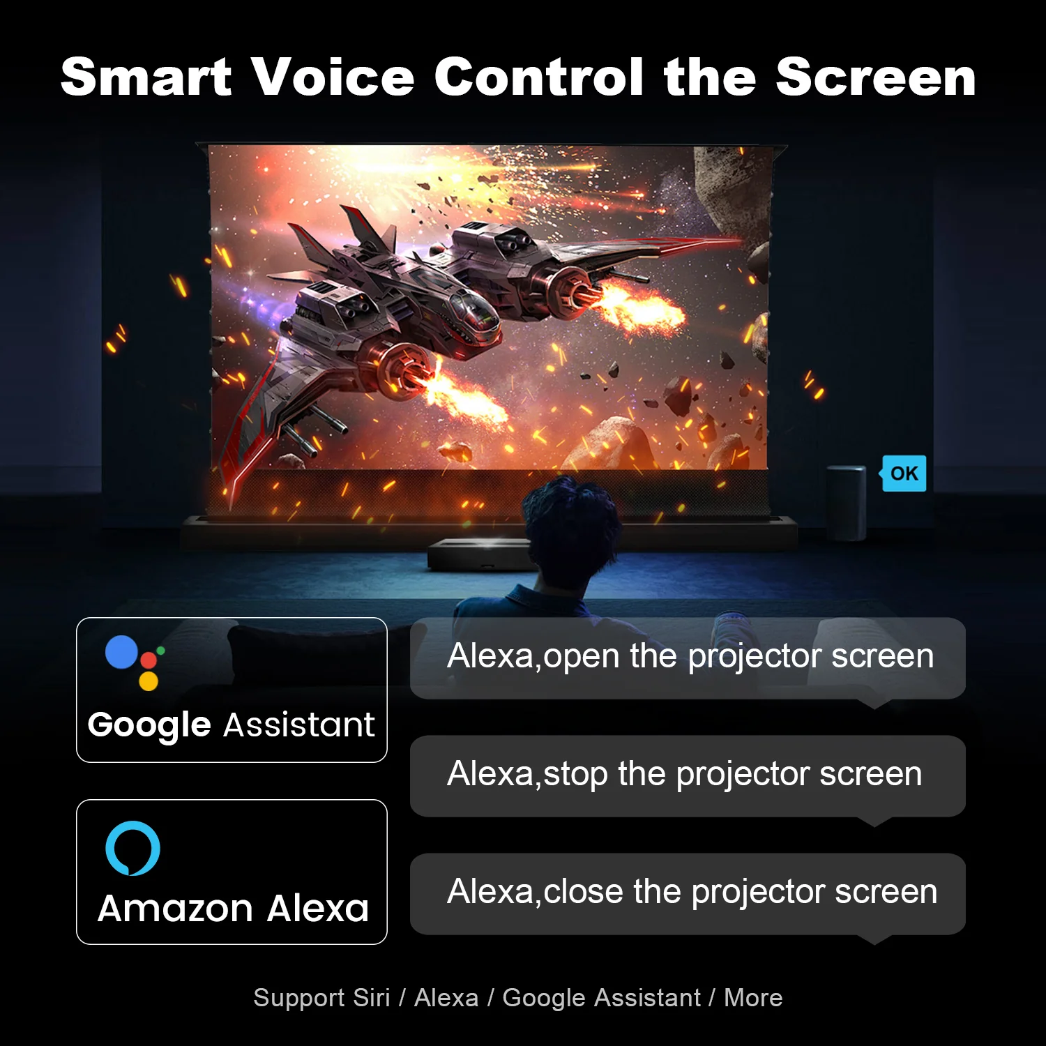 (New - Limited Deals) 120 Inch NothingProjector Motorized Floor Rising 95% ALR Projector Screen - Image 5