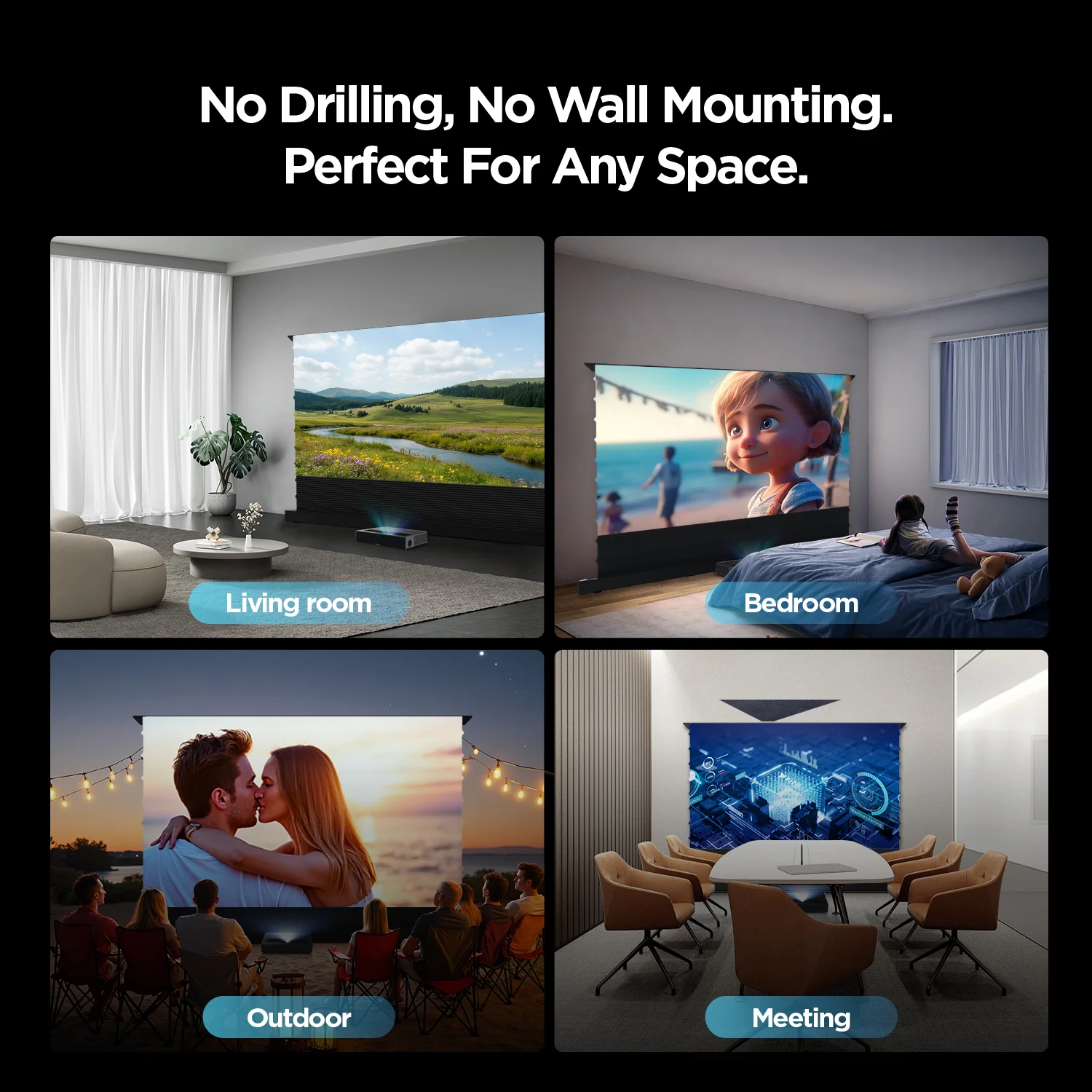 (New - Limited Deals) 120 Inch NothingProjector Motorized Floor Rising 95% ALR Projector Screen - Image 7