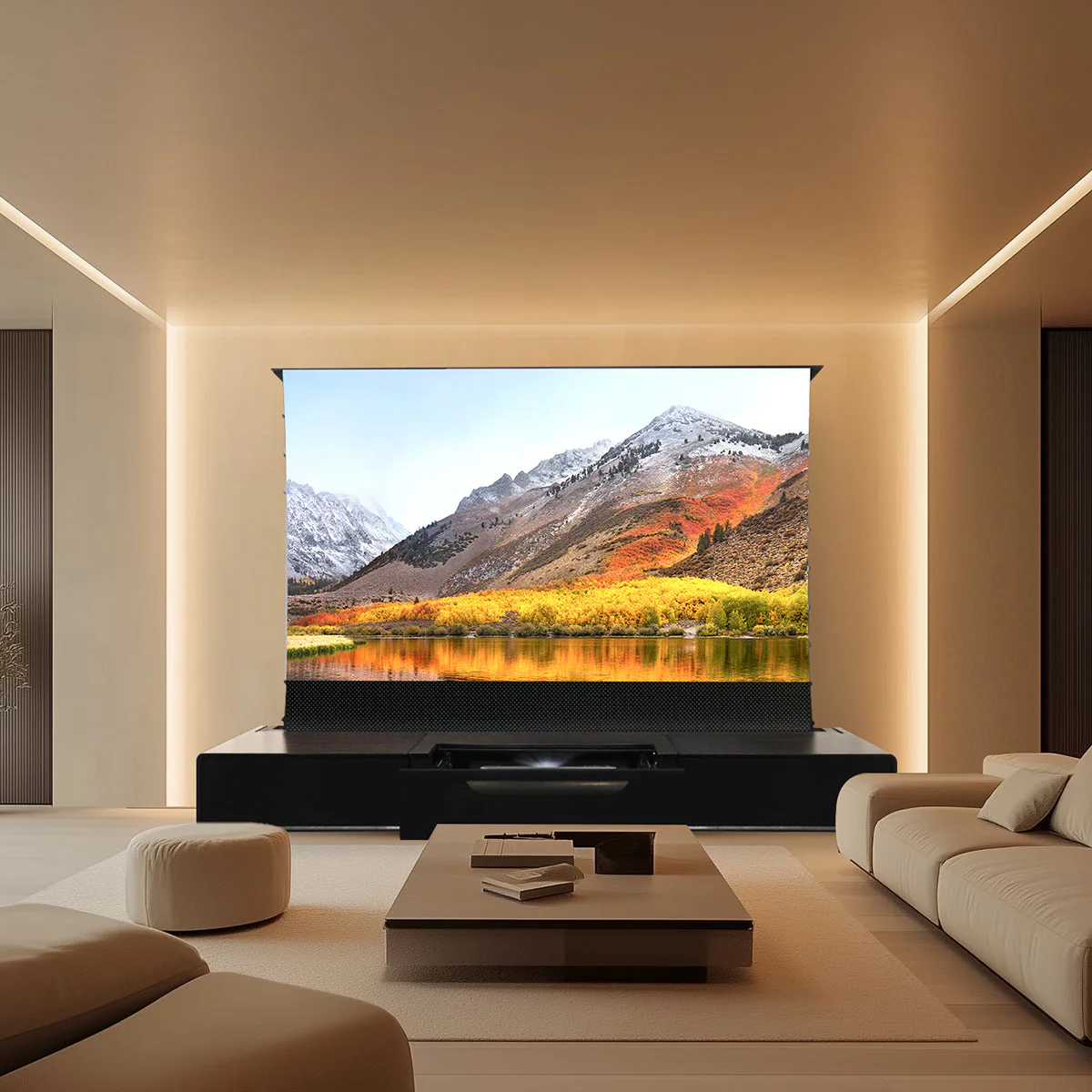 Shore Wood Grain TV Cabinet for Ultra Short Throw Projector (Pre-Assembled) - Image 19